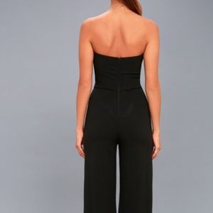 Black Strapless Jumpsuit with pockets